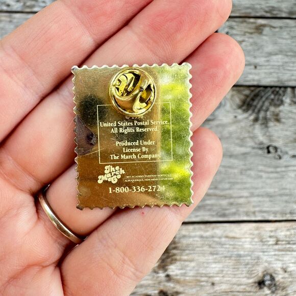 Vintage Jewelry Christmas Stamp Brooch Stamp Pin - Picture 2 of 2